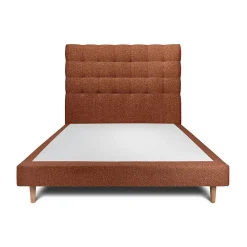 Sommeil De Plomb Lit avec tête de lit capitonnée et sommier tapissier - Lit en bois massif* Lit Simple