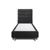 Sommeil De Plomb Lit avec tête de lit capitonnée tissu et sommier tapissier - Lit en bois massif* Lit Simple