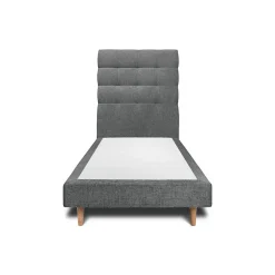 Lit avec tête de lit capitonnée tissu et sommier tapissier - Lit en bois massif>Sommeil De Plomb Online