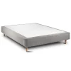 Sommeil De Plomb Lit avec tête de lit capitonnée et sommier tapissier - Lit en bois massif* Lit Simple