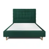 Lit avec tête de lit capitonnée velours et sommier - Lit en bois massif>Sommeil De Plomb Clearance