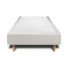 Sommeil De Plomb Lit avec tête de lit capitonnée velours et sommier - Lit en bois massif* Lit Simple