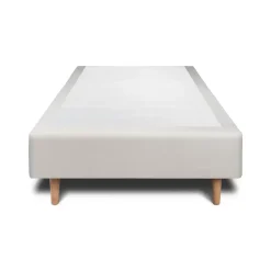 Sommeil De Plomb Lit avec tête de lit capitonnée velours et sommier - Lit en bois massif* Lit Simple