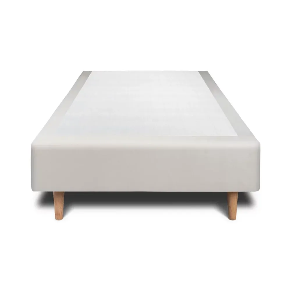 Sommeil De Plomb Lit avec tête de lit capitonnée velours et sommier - Lit en bois massif* Lit Simple