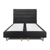 Lit avec tête de lit capitonnée tissu et sommier tapissier - Lit en bois massif>Sommeil De Plomb Clearance