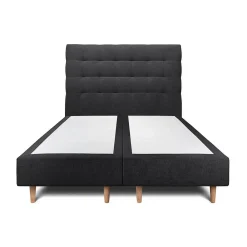 Lit avec tête de lit capitonnée tissu et sommier tapissier - Lit en bois massif>Sommeil De Plomb Clearance