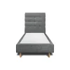 Lit avec tête de lit capitonnée tissu et sommier tapissier - Lit en bois massif>Sommeil De Plomb Hot