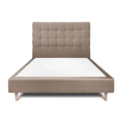 Sommeil De Plomb Lit avec tête de lit capitonnée velours et sommier - Lit en bois massif* Lit Double
