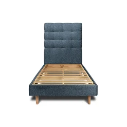Lit avec tête de lit capitonnée et sommier kit - Lit en bois massif>Sommeil De Plomb Best