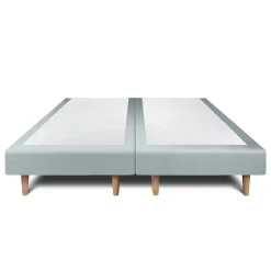Sommeil De Plomb Lit avec tête de lit capitonnée velours et sommier - Lit en bois massif* Lit Double