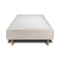 Lit avec tête de lit capitonnée et sommier tapissier - Lit en bois massif><noscript><img width=