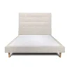 Lit avec tête de lit capitonnée tissu et sommier tapissier - Lit en bois massif>Sommeil De Plomb Outlet