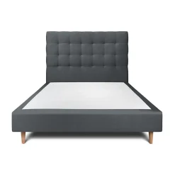 Lit avec tête de lit capitonnée velours et sommier - Lit en bois massif>Sommeil De Plomb Hot