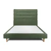 Lit avec tête de lit capitonnée tissu et sommier tapissier - Lit en bois massif>Sommeil De Plomb Best