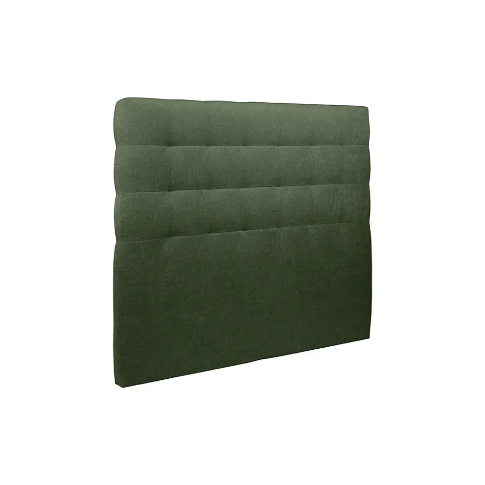 Lit avec tête de lit capitonnée tissu et sommier tapissier - Lit en bois massif>Sommeil De Plomb Best