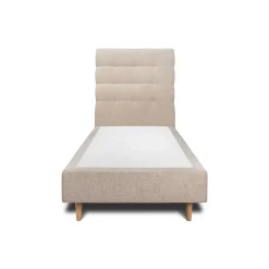 Sommeil De Plomb Lit avec tête de lit capitonnée tissu et sommier tapissier - Lit en bois massif* Lit Simple