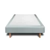 Sommeil De Plomb Lit avec tête de lit capitonnée velours et sommier - Lit en bois massif* Lit Simple