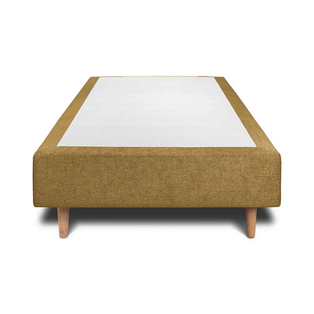 Sommeil De Plomb Lit avec tête de lit capitonnée tissu et sommier tapissier - Lit en bois massif* Lit Simple