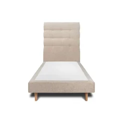 Sommeil De Plomb Lit avec tête de lit capitonnée tissu et sommier tapissier - Lit en bois massif* Lit Simple