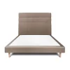 Sommeil De Plomb Lit avec tête de lit lignes velours et sommier tapissier - Lit en bois massif* Lit Double
