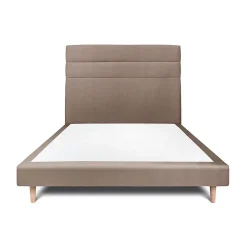 Sommeil De Plomb Lit avec tête de lit lignes velours et sommier tapissier - Lit en bois massif* Lit Double