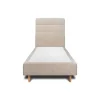 Lit avec tête de lit lignes tissu et sommier tapissier - Lit en bois massif>Sommeil De Plomb Hot