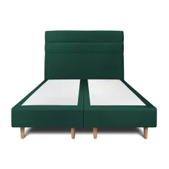 Sommeil De Plomb Lit avec tête de lit lignes velours et sommier tapissier - Lit en bois massif* Lit Double
