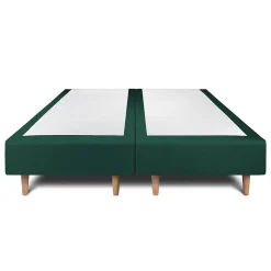 Sommeil De Plomb Lit avec tête de lit lignes velours et sommier tapissier - Lit en bois massif* Lit Double
