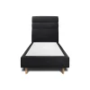 Lit avec tête de lit lignes tissu et sommier tapissier - Lit en bois massif>Sommeil De Plomb Outlet