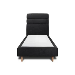 Lit avec tête de lit lignes tissu et sommier tapissier - Lit en bois massif>Sommeil De Plomb Outlet