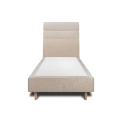 Lit avec tête de lit lignes tissu et sommier tapissier - Lit en bois massif>Sommeil De Plomb Best