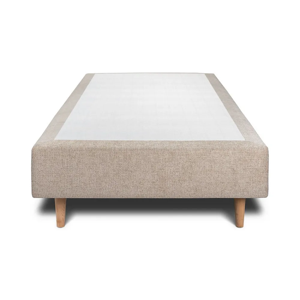 Lit avec tête de lit lignes tissu et sommier tapissier - Lit en bois massif>Sommeil De Plomb Best
