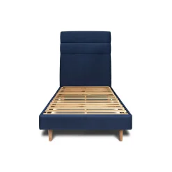 Lit avec tête de lit lignes velours et sommier kit - Lit en bois massif>Sommeil De Plomb Hot
