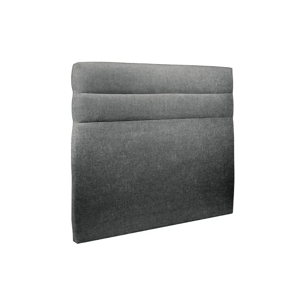 Lit avec tête de lit lignes tissu et sommier tapissier - Lit en bois massif>Sommeil De Plomb
