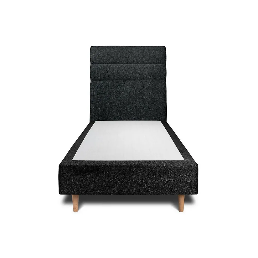 Lit avec tête de lit lignes bouclette et sommier tapissier - Lit en bois massif>Sommeil De Plomb Hot