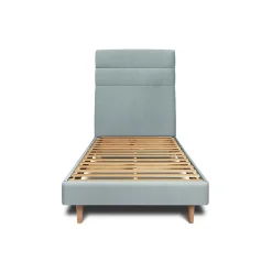 Sommeil De Plomb Lit avec tête de lit lignes velours et sommier kit - Lit en bois massif* Lit Simple