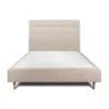 Lit avec tête de lit lignes tissu et sommier tapissier - Lit en bois massif>Sommeil De Plomb Discount