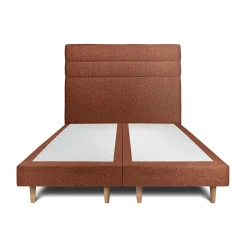 Lit avec tête de lit lignes bouclette et sommier tapissier - Lit en bois massif>Sommeil De Plomb Best