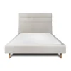 Lit avec tête de lit lignes velours et sommier tapissier - Lit en bois massif>Sommeil De Plomb Clearance
