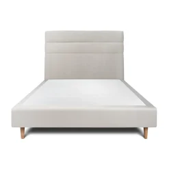 Lit avec tête de lit lignes velours et sommier tapissier - Lit en bois massif>Sommeil De Plomb Clearance