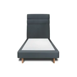 Sommeil De Plomb Lit avec tête de lit lignes velours et sommier tapissier - Lit en bois massif* Lit Simple