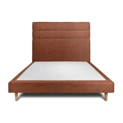 Lit avec tête de lit lignes bouclette et sommier tapissier - Lit en bois massif>Sommeil De Plomb Outlet
