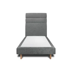 Sommeil De Plomb Lit avec tête de lit lignes tissu et sommier tapissier - Lit en bois massif* Lit Simple