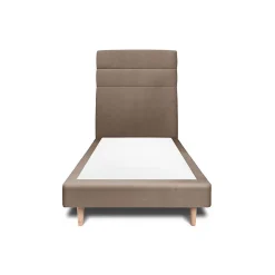 Lit avec tête de lit lignes velours et sommier tapissier - Lit en bois massif>Sommeil De Plomb