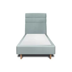 Lit avec tête de lit lignes velours et sommier tapissier - Lit en bois massif>Sommeil De Plomb Online