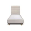 Sommeil De Plomb Lit avec tête de lit lignes tissu et sommier tapissier - Lit en bois massif* Lit Simple