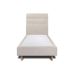 Sommeil De Plomb Lit avec tête de lit lignes tissu et sommier tapissier - Lit en bois massif* Lit Simple
