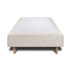 Sommeil De Plomb Lit avec tête de lit lignes tissu et sommier tapissier - Lit en bois massif* Lit Simple