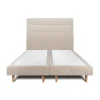 Lit avec tête de lit lignes tissu et sommier tapissier - Lit en bois massif>Sommeil De Plomb Hot