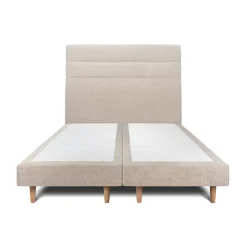 Lit avec tête de lit lignes tissu et sommier tapissier - Lit en bois massif>Sommeil De Plomb Hot